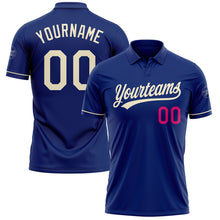 Charger l&#39;image dans la galerie, Custom Royal Cream-Hot Pink Performance Vapor Golf Polo Shirt
