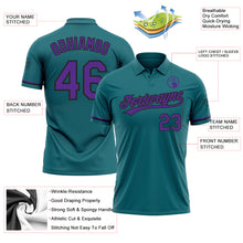 Load image into Gallery viewer, Custom Teal Purple-Black Performance Vapor Golf Polo Shirt
