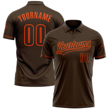Load image into Gallery viewer, Custom Brown Orange Performance Vapor Golf Polo Shirt
