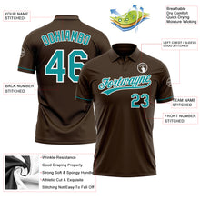 Charger l&#39;image dans la galerie, Custom Brown Teal-White Performance Vapor Golf Polo Shirt
