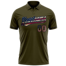 Load image into Gallery viewer, Custom Olive Vintage USA Flag-Navy Performance Vapor Salute To Service Golf Polo Shirt
