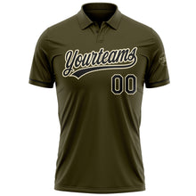 Laden Sie das Bild in den Galerie-Viewer, Custom Olive Black-Cream Performance Vapor Salute To Service Golf Polo Shirt
