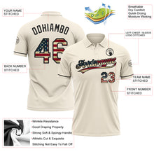 Laden Sie das Bild in den Galerie-Viewer, Custom Cream Vintage USA Flag-Black Performance Vapor Golf Polo Shirt
