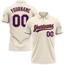 Laden Sie das Bild in den Galerie-Viewer, Custom Cream Royal-Orange Performance Vapor Golf Polo Shirt

