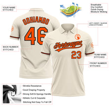 Laden Sie das Bild in den Galerie-Viewer, Custom Cream Orange-Black Performance Vapor Golf Polo Shirt
