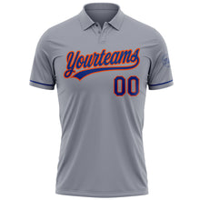 Загрузить изображение в средство просмотра галереи, Custom Gray Royal-Orange Performance Vapor Golf Polo Shirt
