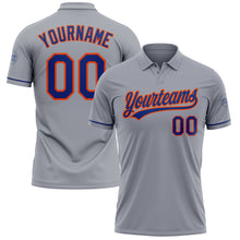 Загрузить изображение в средство просмотра галереи, Custom Gray Royal-Orange Performance Vapor Golf Polo Shirt
