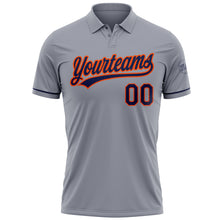Загрузить изображение в средство просмотра галереи, Custom Gray Navy-Orange Performance Vapor Golf Polo Shirt
