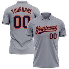 Загрузить изображение в средство просмотра галереи, Custom Gray Navy-Orange Performance Vapor Golf Polo Shirt
