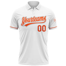 Laden Sie das Bild in den Galerie-Viewer, Custom White Orange-Gray Performance Vapor Golf Polo Shirt
