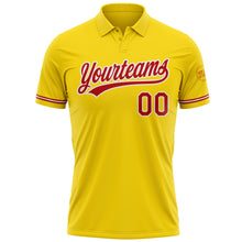 Load image into Gallery viewer, Custom Yellow Red-White Performance Vapor Golf Polo Shirt
