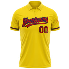 Load image into Gallery viewer, Custom Yellow Red-Navy Performance Vapor Golf Polo Shirt
