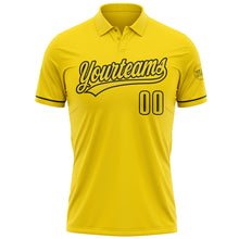 Laden Sie das Bild in den Galerie-Viewer, Custom Yellow Black Performance Vapor Golf Polo Shirt

