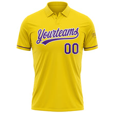 Load image into Gallery viewer, Custom Yellow Purple-White Performance Vapor Golf Polo Shirt
