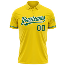 Load image into Gallery viewer, Custom Yellow Kelly Green-White Performance Vapor Golf Polo Shirt
