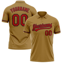 Загрузить изображение в средство просмотра галереи, Custom Old Gold Red-Black Performance Vapor Golf Polo Shirt
