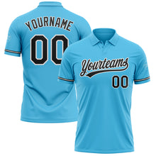 Laden Sie das Bild in den Galerie-Viewer, Custom Sky Blue Black-White Performance Vapor Golf Polo Shirt
