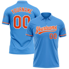 Charger l&#39;image dans la galerie, Custom Powder Blue Orange-White Performance Vapor Golf Polo Shirt
