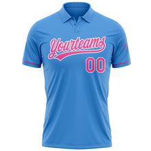 Laden Sie das Bild in den Galerie-Viewer, Custom Powder Blue Pink-White Performance Vapor Golf Polo Shirt
