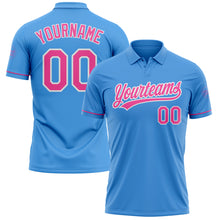 Load image into Gallery viewer, Custom Powder Blue Pink-White Performance Vapor Golf Polo Shirt
