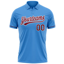 Load image into Gallery viewer, Custom Powder Blue Crimson-White Performance Vapor Golf Polo Shirt
