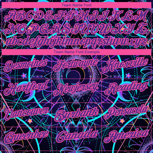 Custom Black Pink-Purple 3D Pattern Design Magic Mushrooms Over Sacred Geometry Psychedelic Hallucination Performance Golf Polo Shirt
