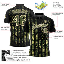 Load image into Gallery viewer, Custom Camo Olive-Cream 3D American Flag Performance Salute To Service Golf Polo Shirt
