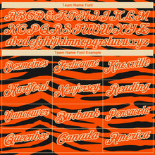 Laden Sie das Bild in den Galerie-Viewer, Custom Orange Cream-Black 3D Pattern Design Tiger Print Performance Golf Polo Shirt
