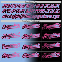 Загрузить изображение в средство просмотра галереи, Custom Black Light Blue-Pink Authentic Gradient Fashion Baseball Jersey

