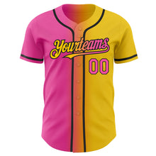 Загрузить изображение в средство просмотра галереи, Custom Yellow Pink-Black Authentic Gradient Fashion Baseball Jersey
