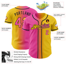 Загрузить изображение в средство просмотра галереи, Custom Yellow Pink-Black Authentic Gradient Fashion Baseball Jersey
