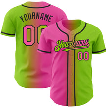 Charger l&#39;image dans la galerie, Custom Neon Green Pink-Black Authentic Gradient Fashion Baseball Jersey
