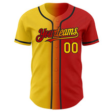 Загрузить изображение в средство просмотра галереи, Custom Red Yellow-Black Authentic Gradient Fashion Baseball Jersey
