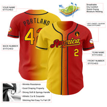 Загрузить изображение в средство просмотра галереи, Custom Red Yellow-Black Authentic Gradient Fashion Baseball Jersey
