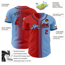 Laden Sie das Bild in den Galerie-Viewer, Custom Light Blue Red-Black Authentic Gradient Fashion Baseball Jersey
