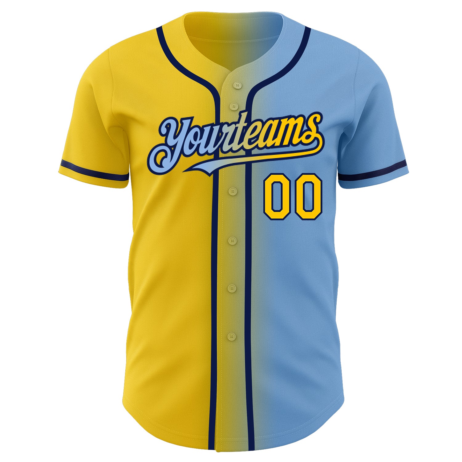 blue-yellow Custom Baseball Jersey - XL