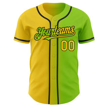 Charger l&#39;image dans la galerie, Custom Neon Green Yellow-Black Authentic Gradient Fashion Baseball Jersey
