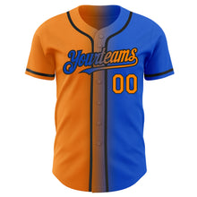 Load image into Gallery viewer, Custom Thunder Blue Bay Orange-Black Authentic Gradient Fashion Baseball Jersey

