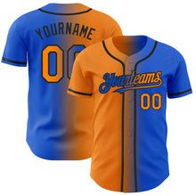 Laden Sie das Bild in den Galerie-Viewer, Custom Thunder Blue Bay Orange-Black Authentic Gradient Fashion Baseball Jersey
