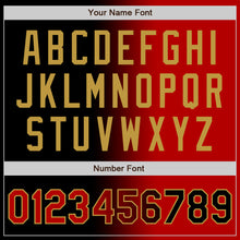 Загрузить изображение в средство просмотра галереи, Custom Black Red-Old Gold Authentic Gradient Fashion Baseball Jersey
