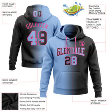Load image into Gallery viewer, Custom Stitched Black Light Blue-Pink Gradient Fashion Sports Pullover Sweatshirt Hoodie
