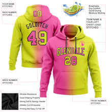 Charger l&#39;image dans la galerie, Custom Stitched Neon Yellow Pink-Black Gradient Fashion Sports Pullover Sweatshirt Hoodie
