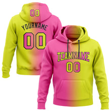 Charger l&#39;image dans la galerie, Custom Stitched Neon Yellow Pink-Black Gradient Fashion Sports Pullover Sweatshirt Hoodie
