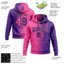 Laden Sie das Bild in den Galerie-Viewer, Custom Stitched Purple Pink-Black Gradient Fashion Sports Pullover Sweatshirt Hoodie
