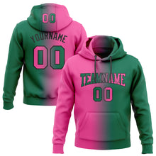 Laden Sie das Bild in den Galerie-Viewer, Custom Stitched Kelly Green Pink-Black Gradient Fashion Sports Pullover Sweatshirt Hoodie
