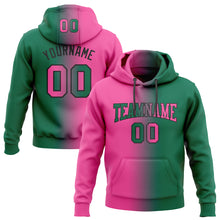 Load image into Gallery viewer, Custom Stitched Kelly Green Pink-Black Gradient Fashion Sports Pullover Sweatshirt Hoodie
