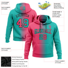 Charger l&#39;image dans la galerie, Custom Stitched Aqua Neon Pink-Black Gradient Fashion Sports Pullover Sweatshirt Hoodie
