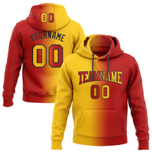 Load image into Gallery viewer, Custom Stitched Red Yellow-Black Gradient Fashion Sports Pullover Sweatshirt Hoodie
