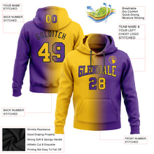 Laden Sie das Bild in den Galerie-Viewer, Custom Stitched Purple Yellow-Black Gradient Fashion Sports Pullover Sweatshirt Hoodie

