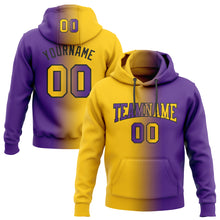 Load image into Gallery viewer, Custom Stitched Purple Yellow-Black Gradient Fashion Sports Pullover Sweatshirt Hoodie
